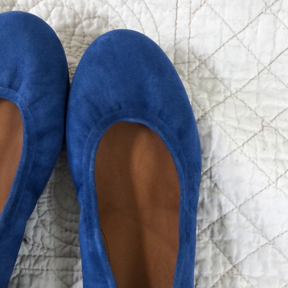 Blue Suede Ballet Flats - Picture 2 of 4